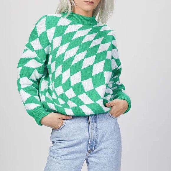 Lisa Says Gah Sweaters - Lisa Says Gah Emma Sweater Green Warp